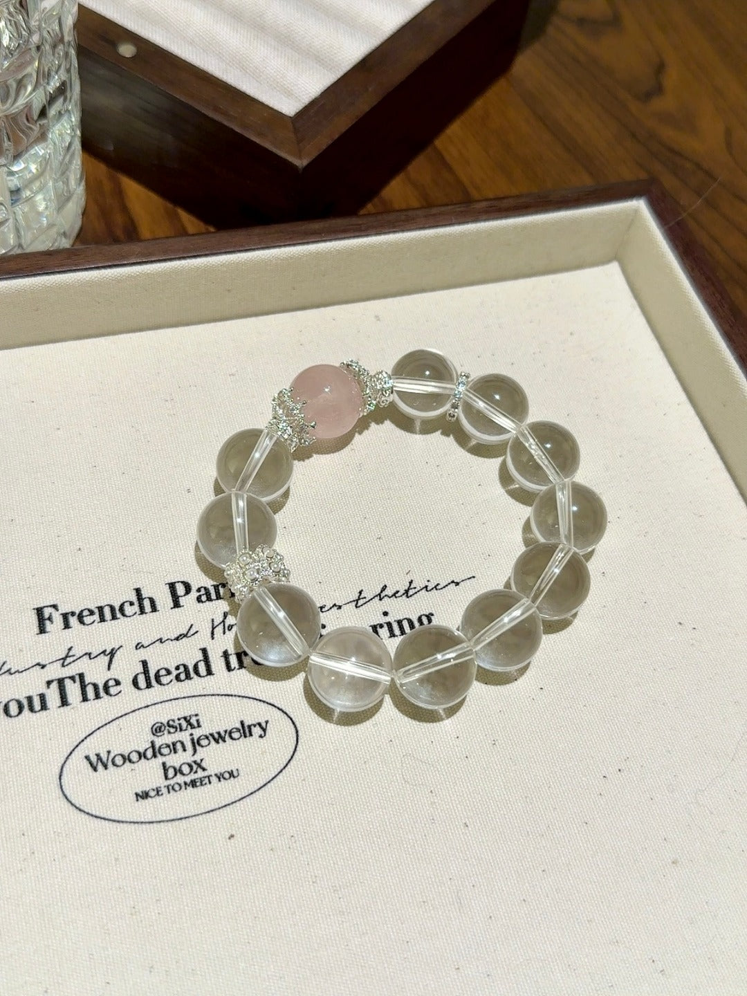 ▫️▪️ White crystal powder crystal bracelet
